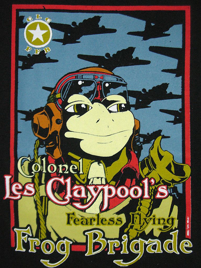 Les Claypool Fearless Flying Frog Brigade New T Shirt 2Styles Black S