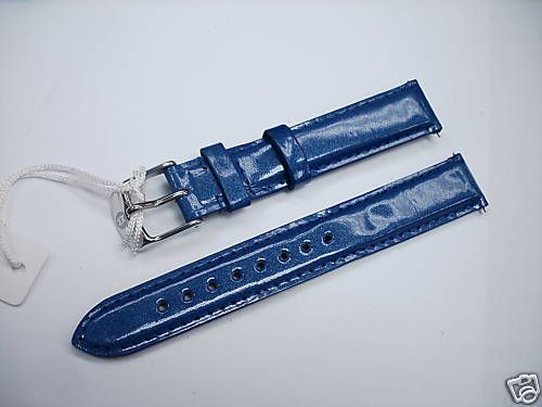 New Authentic Michele Mini Urban Deco Park Royal Blue Watch Band 16 mm