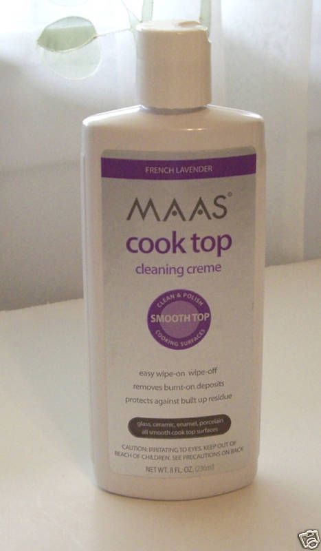 MAAS 8 Oz Glass Cook Top Stove Cleaner Creme Polish Removes Burnt On