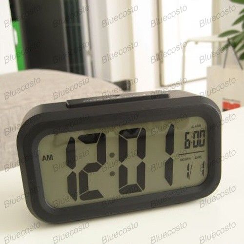 Snooze Light Large LCD Display Digital Backlight Calendar Alarm Clock