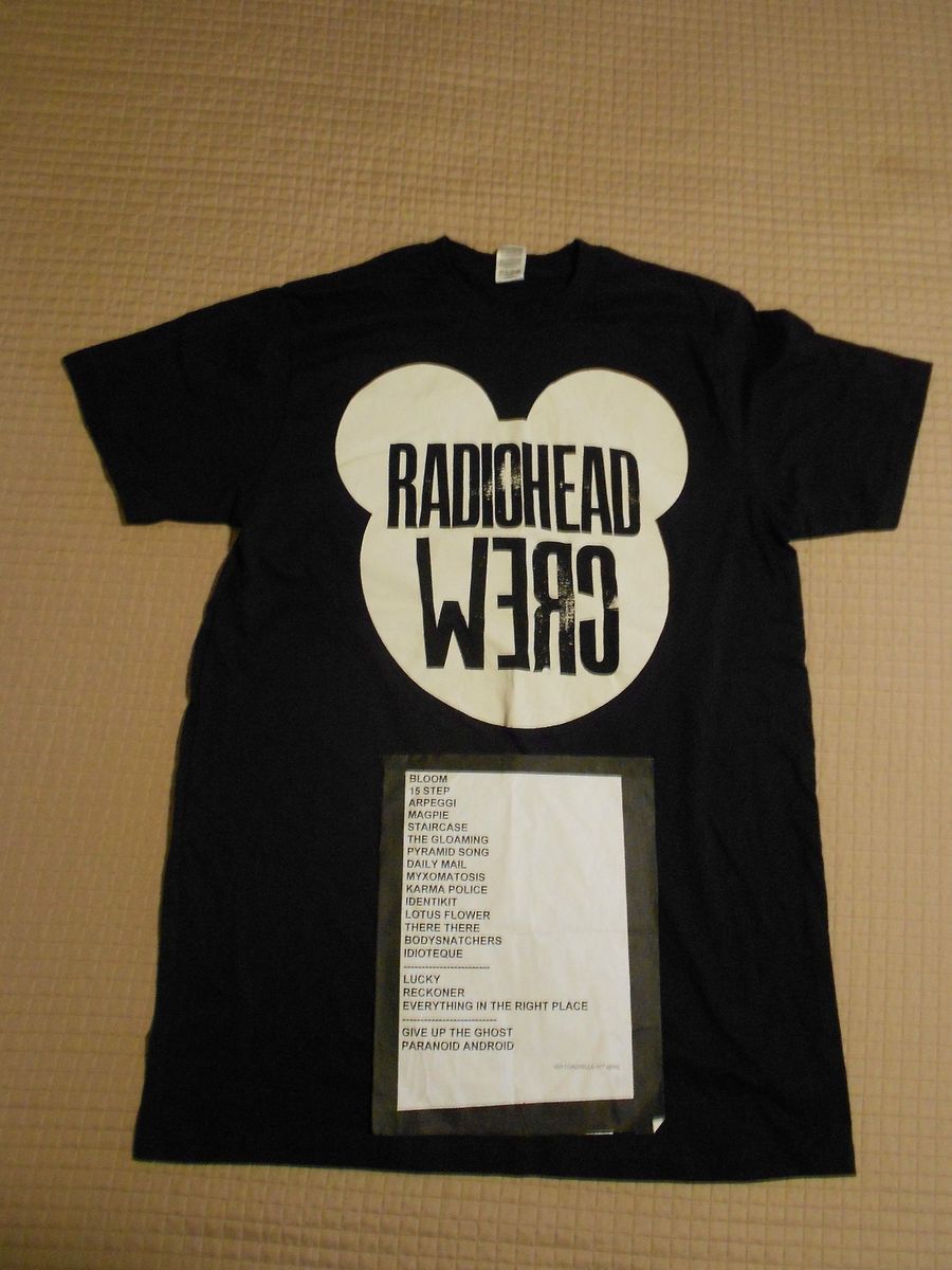 COACHELLA 2012 RADIOHEAD CREW SHIRT SETLIST RARE