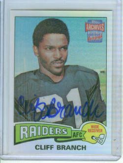Cliff Branch 2001 Topps Archives Reserve Autograph