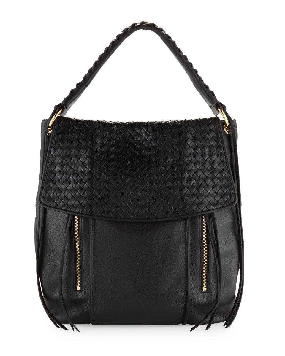  Christopher Kon Woven Flap Hobo Black