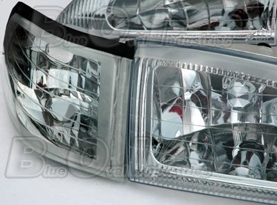 1994 98 Mustang V6 GT Cobra Headlights Ultra Clear w Hardware Bulbs