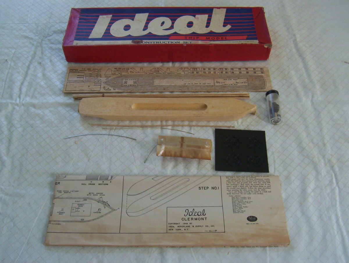 Vintage Wood Ideal Model Kit Clermont 1949 Unbuilt