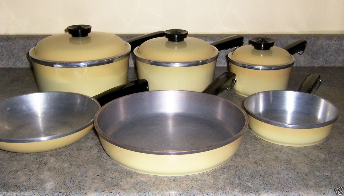6 Pc. Set Club Aluminum Cookware - Harvest Gold Yellow - 1-1/2 & 2