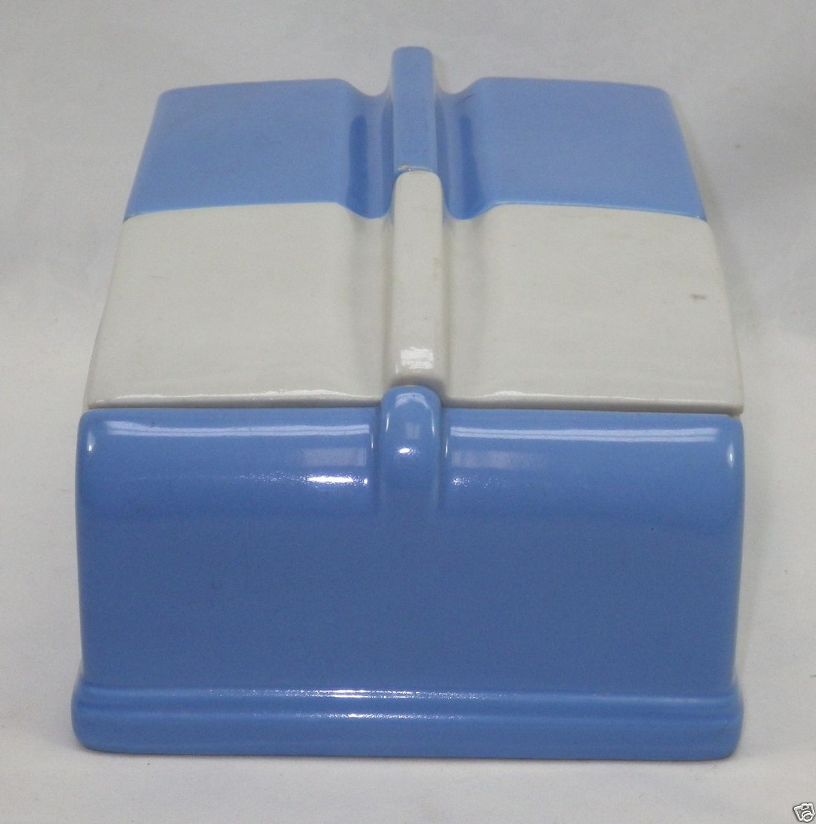 Vintage Hall China Company Coldspot Refrigerator Dish Blue & White 4