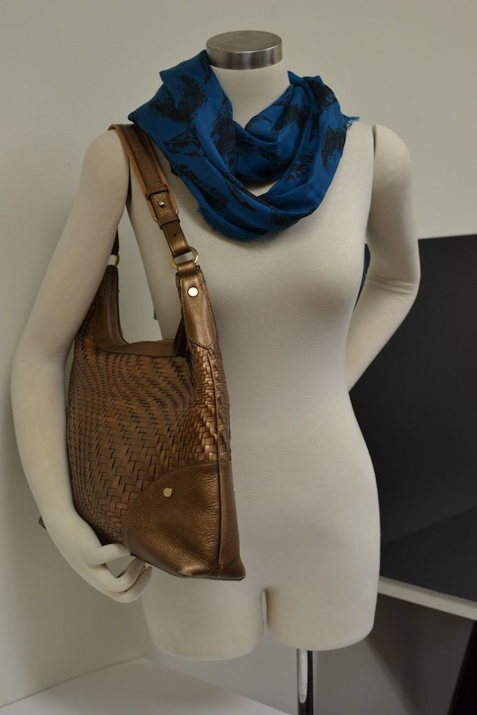 Cole Haan Genevieve Woven Leather Weave Hobo   Bronze Square