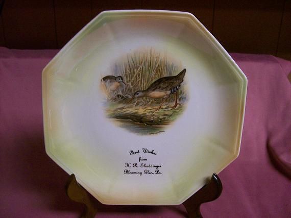 Limoges Bird Plate Large Porcelain by Edwin Megargee