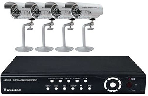 Clover BUN0884 H 264 DVR System with 8CH DVR 4 Cameras