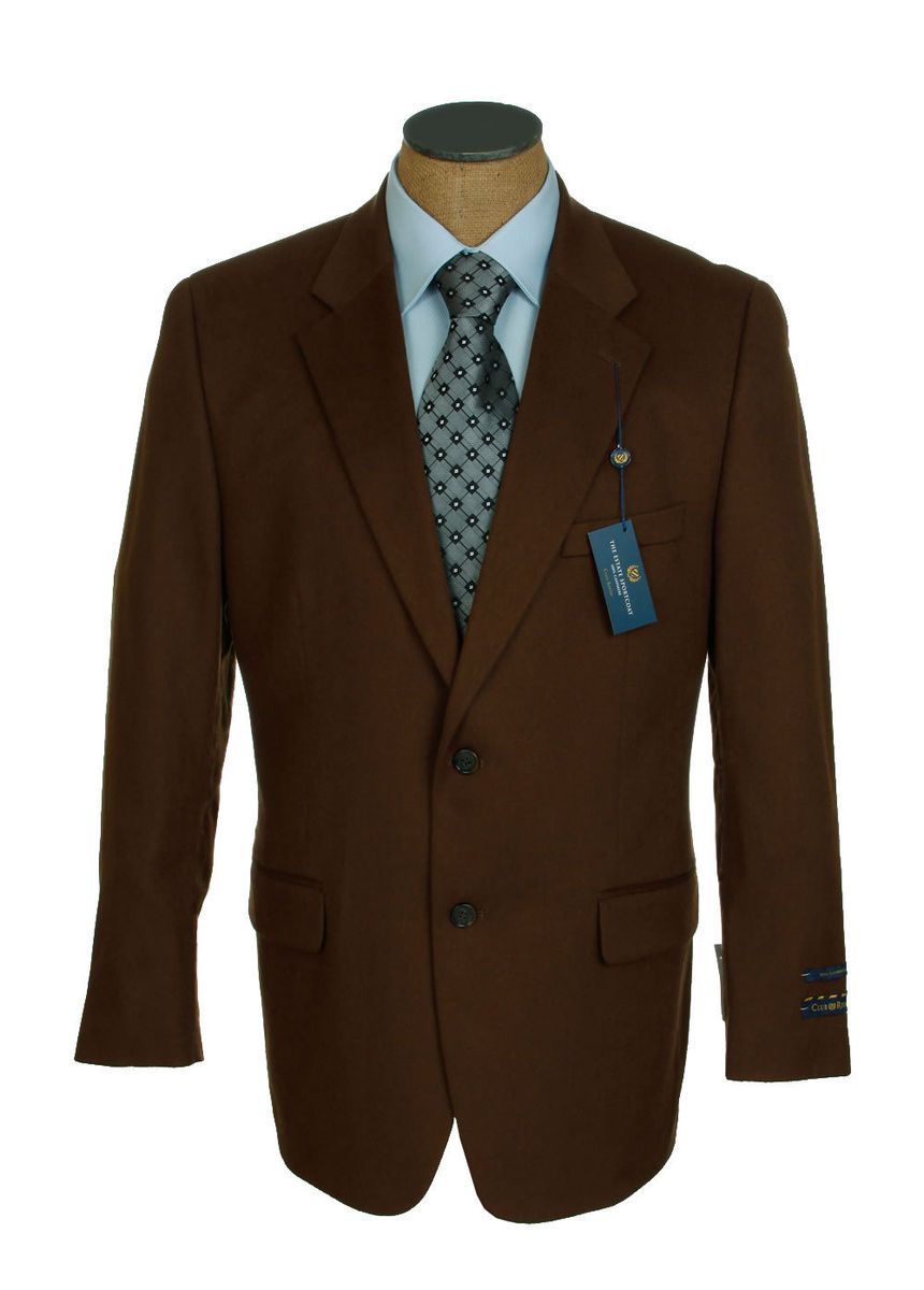 New Mens Club Room Brown Vicuna 100 Cashmere Sport Coat Jacket