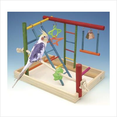 Penn Plax Large Wooden Playground Bird Activity Center BA147