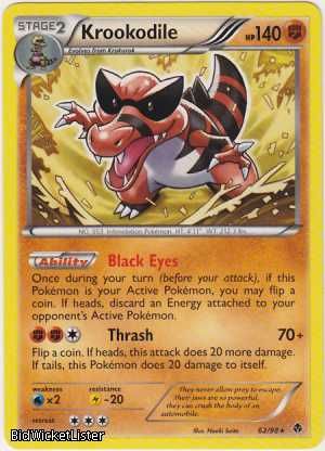  Krookodile PARALLEL (Reverse) FOIL Pokemon Card Black & White Emerging