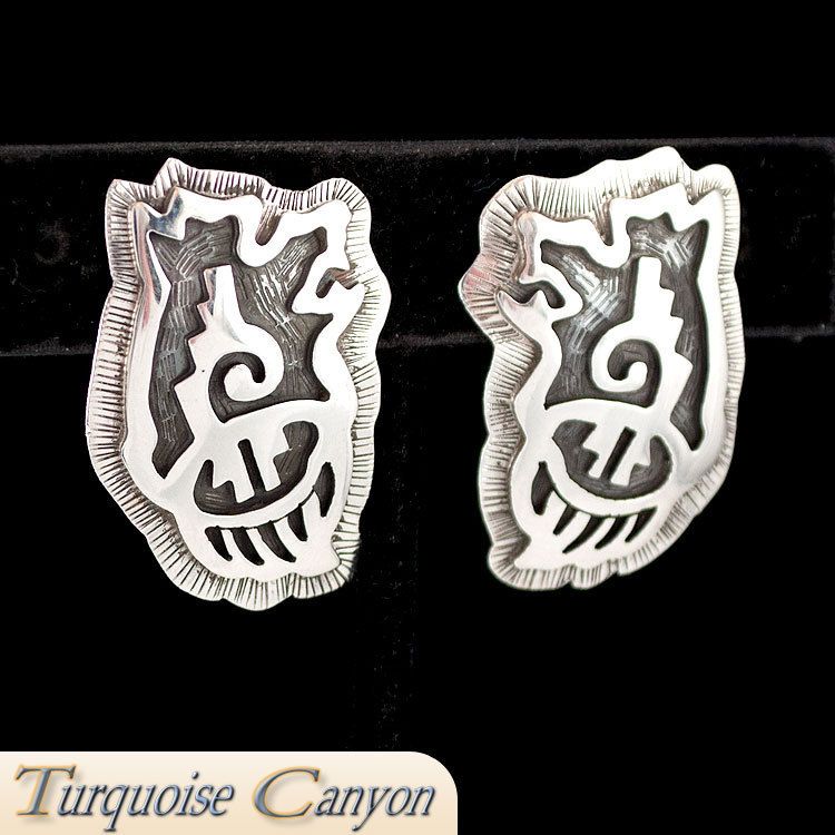 Hopi Native American Silver Earrings by Clement Honie SKU 224898