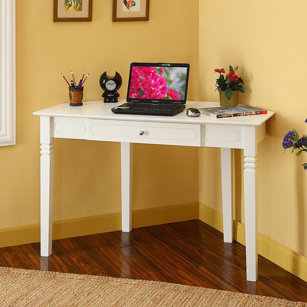  Wood Corner Home Office Computer Desk w Pullout Keyboard Drawer