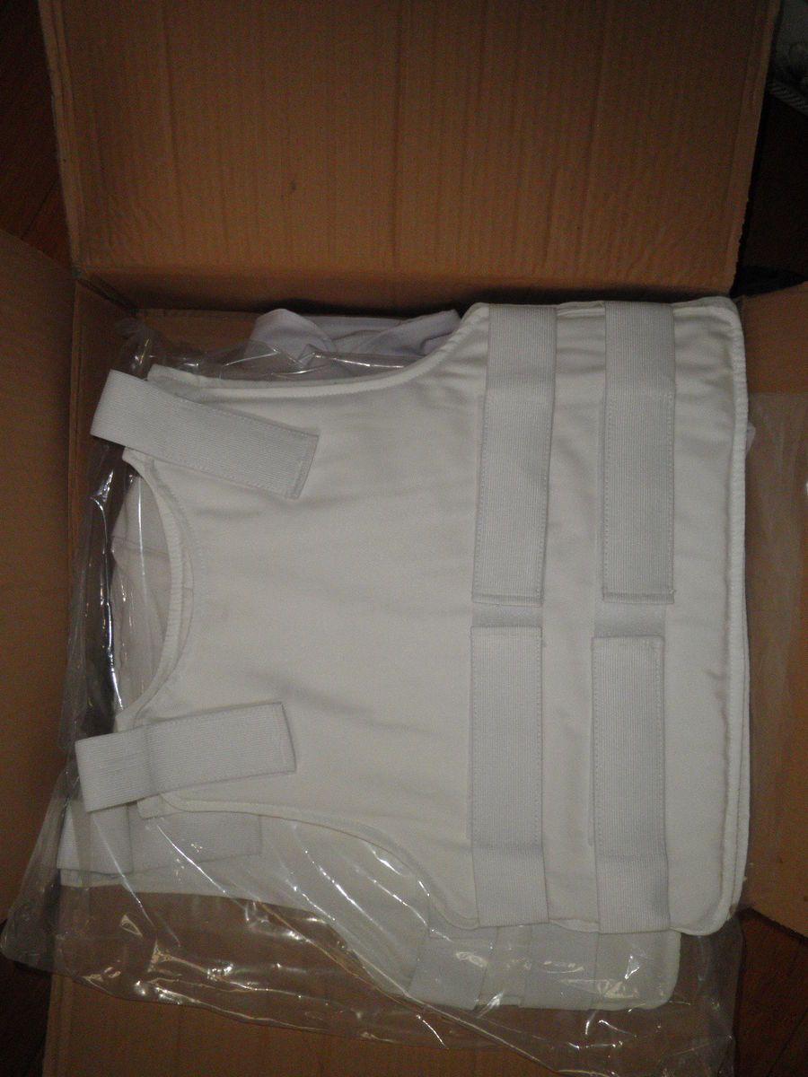 White Concealable Bulletproof Vest Body Armor IIIA Size M Brand New