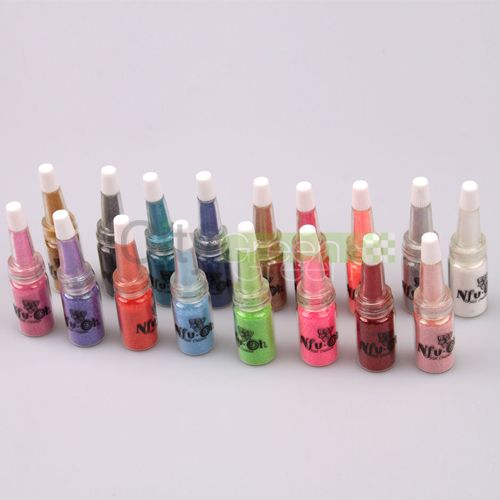 17 Color Nail Art Glitter Powder Tips Decoration Manicure Bottle Set