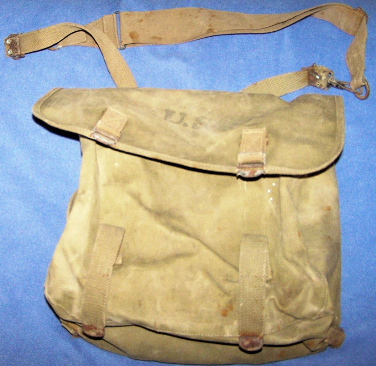  AIRBORNE RUBBERIZED M1936 MUSETTE BAG AIRTRESS MIDLAND 1943 GOOD COND