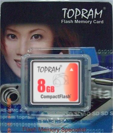 TOPRAM 8GB Compact Flash CF Card for Canon EOS Rebel XT