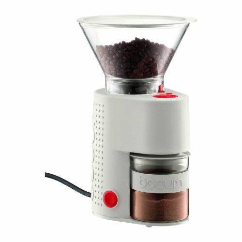 bodum bistro electric burr coffee grinder white