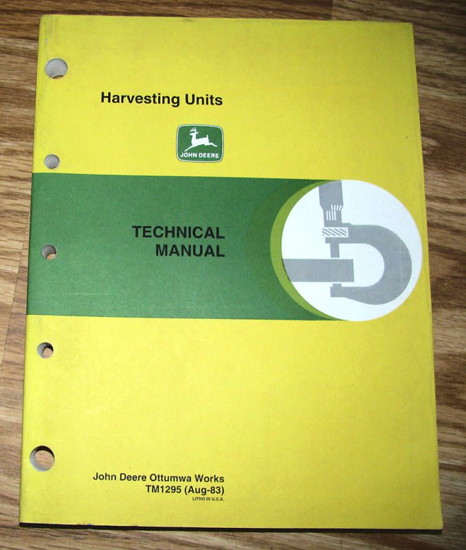 John Deere Corn Head Stalker Pickup Technical Manual JD