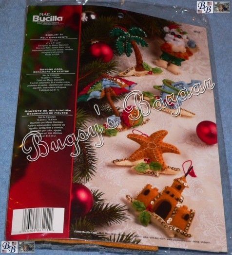 Bucilla 6 Coolin’ It Beach Felt Christmas Ornaments Kit