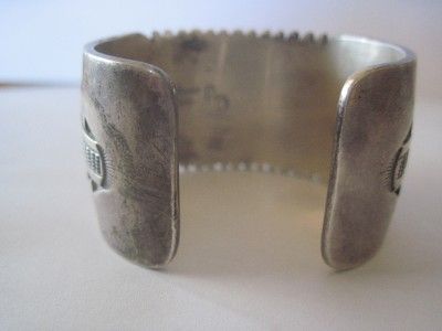 Vintage Navajo Joe Corbet Sterling Turquoise Silver Wide Cuff Bracelet