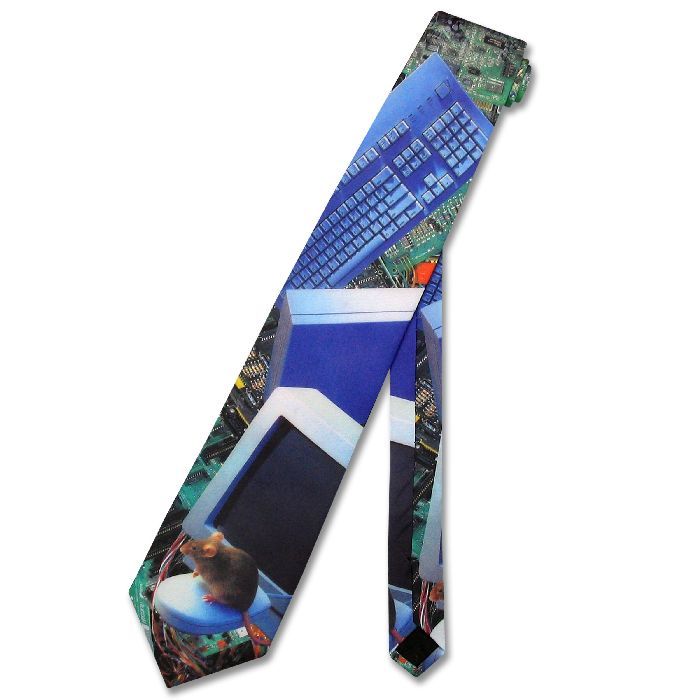 Computer Mouse Images Wires Necktie Mens Neck Tie New