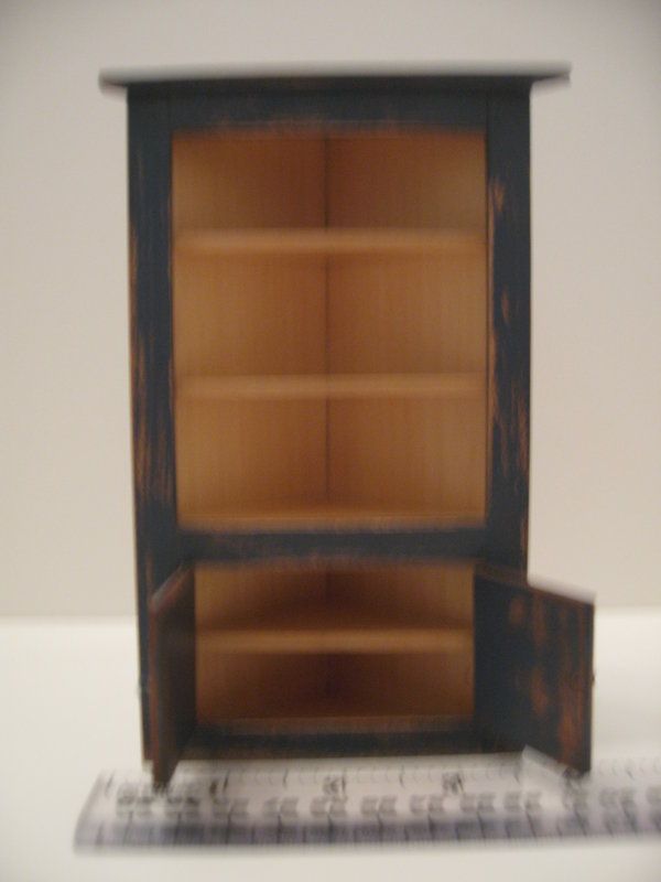 Dollhouse Miniature Corner Cabinet Kitchen Dining Room Antique Artisan