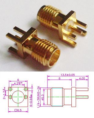  Jack Edge Mount PC Board PCB Receptacle Adapters Connectors New