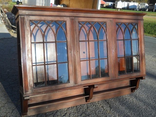 Large Antique Gothic Wall Cupboard Individual Pane Windows Virginia