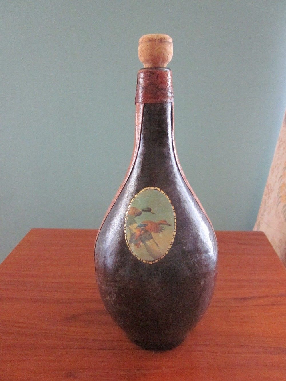 Italian Leather Wrapped Wine Bottle