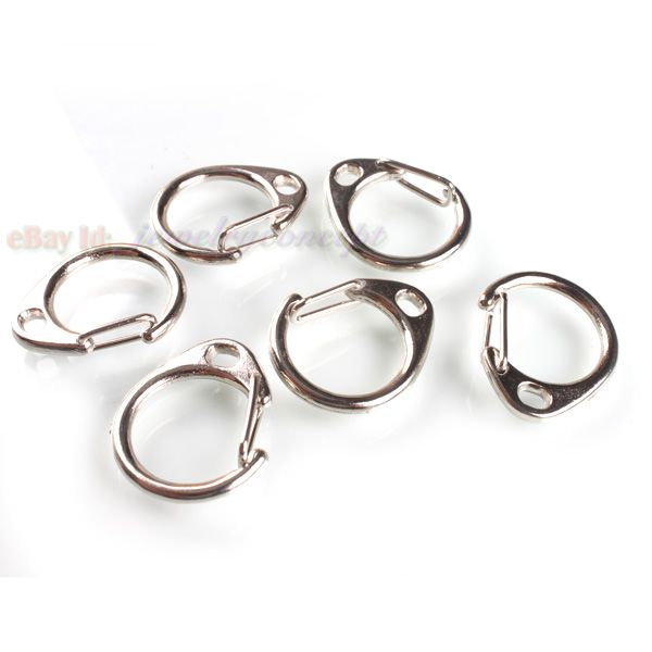 30x Copper Key Ring Clasp Fit Key Chain Charms 160350 27x22x6mm