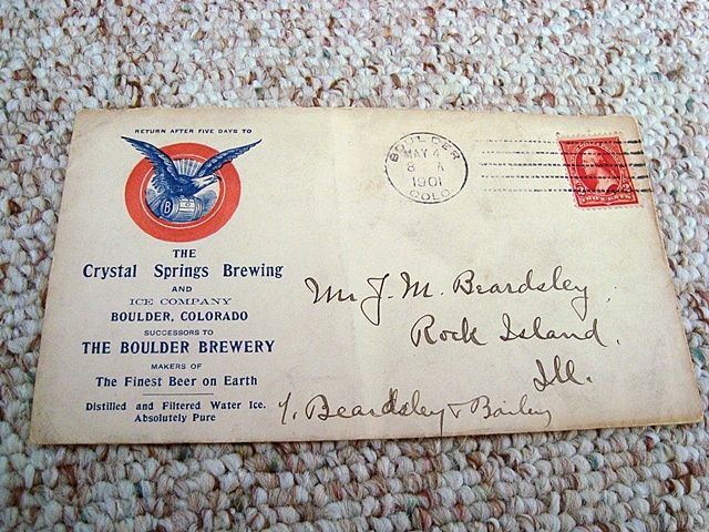 1901 Crystal Springs Brewing Envelope Colorado