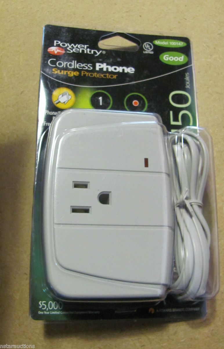 Power Sentry Cordless Phone Wall Adapter Surge Protector Model 100147