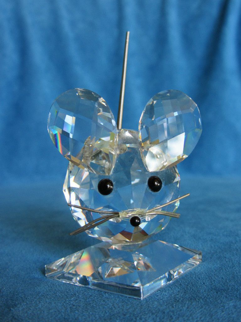  Swarovski Crystal Large Mouse Estate Figurine Figure Old Mark