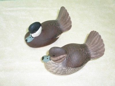 VINTAGE 1974 BILL CRANMER MINIATURE RUDDY DUCK Pr. NEW JERSEY DECOY