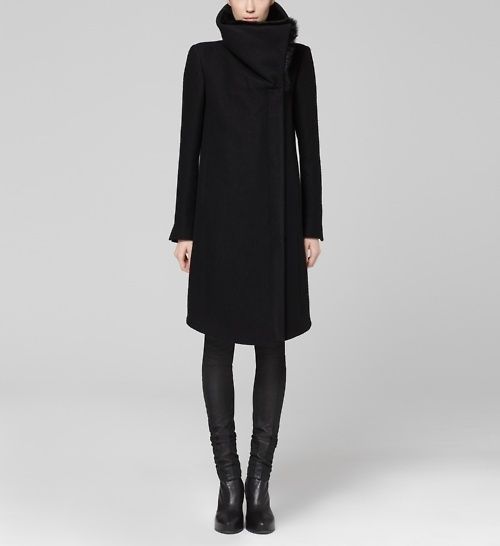 HELMUT LANG CROMBIE FUR COLLAR COAT XS, $1689 NEW, GORGEOUS FOR THE