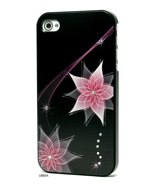  3D Relief Bling Rhinestones Hard Cover Case for iPhone 4 U865A