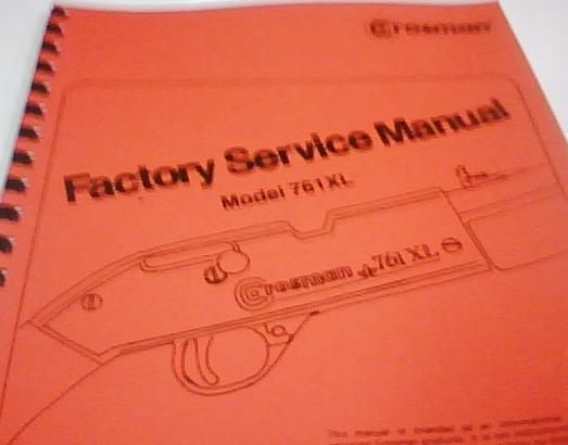 Crosman Model 761XL Rifle Factory Service Gun Manual Repair Crosman