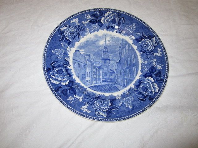  White Wedgewood Plate Old North Church Boston Shreve Crump Low