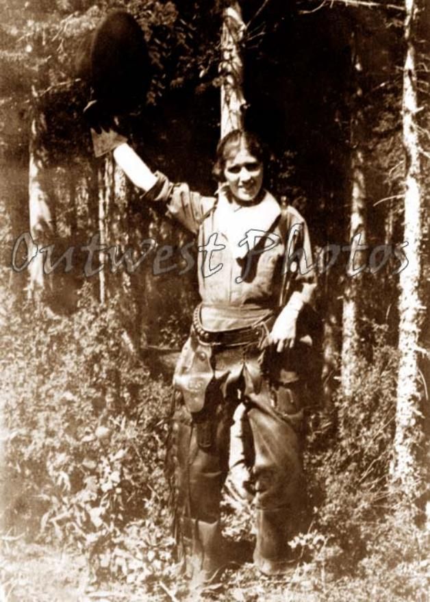 Old West Cowgirl with US Army issue Holster Photo