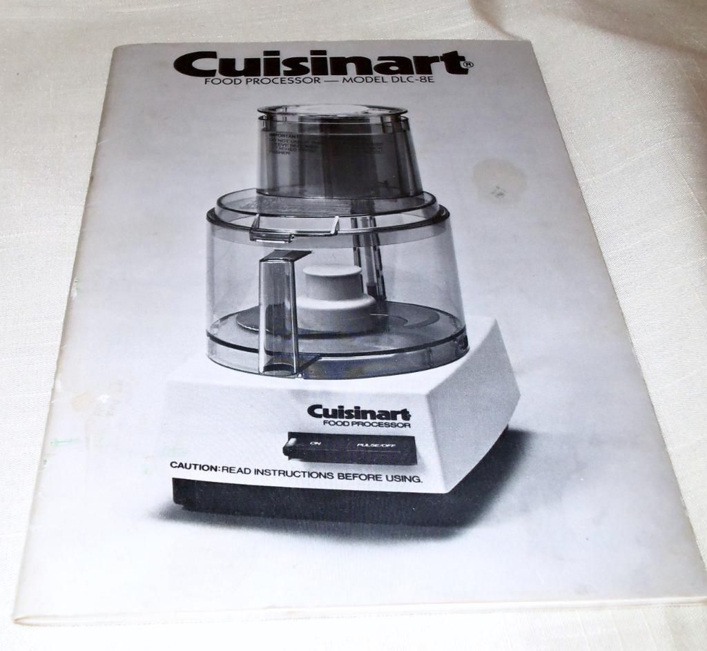 CUISINART FOOD PROCESSOR MODEL DLC 8E INSTRUCTION BOOK INCLUDES