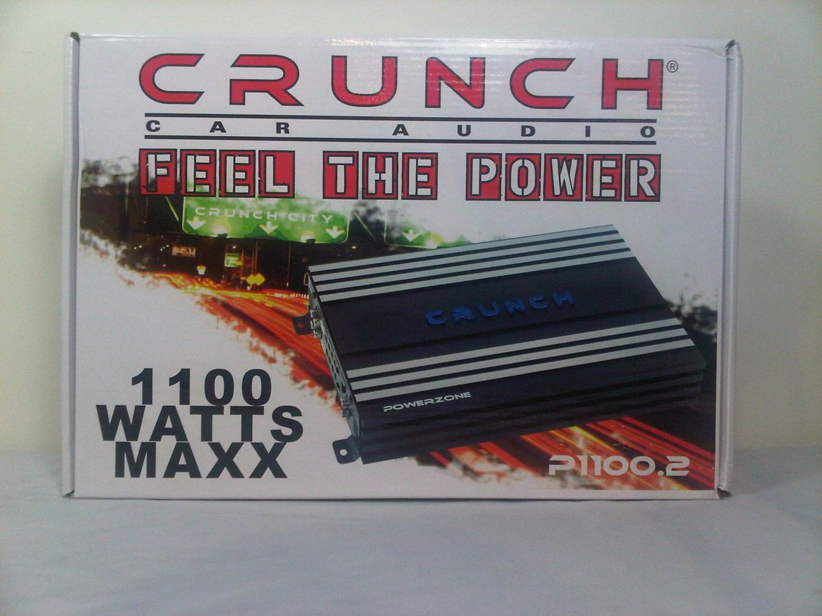 Crunch P1100 2 1100 Watt 2 Channel Car Audio Amplifier Sub Amp P1100 2
