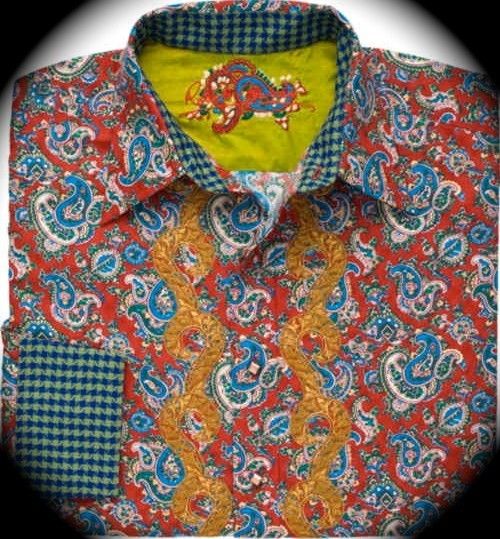 Robert Graham Daltrey M EmberD Lit Edition Red Blue Paisley Shirt