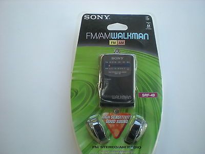 Rare Vintage SONY SRF 49 FM/AM Walkman Factory Sealed With Headphones