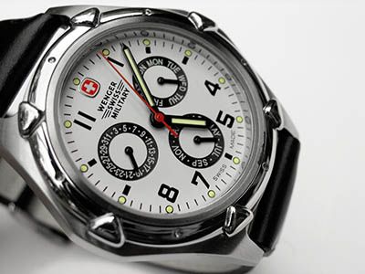  Swiss Army 40mm 3 Eye Sub Dial Watch Day Date Month MSRP $225