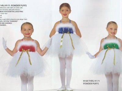 NEW ART STONE POWDER PUFFS RED dance ballet pageant COSTUME ~ SMALL