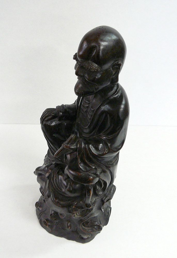 Chinese African Zitan Fine Zen Master Damo Figure S2573