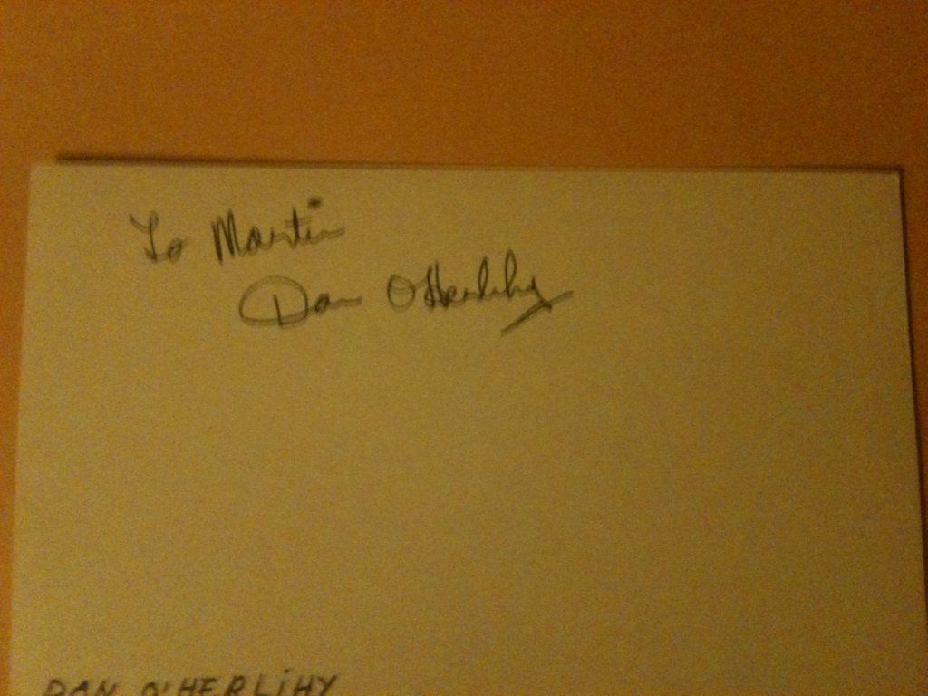 Dan OHerlihy (d. 2005) Signed Cut autograph. Original signature on a